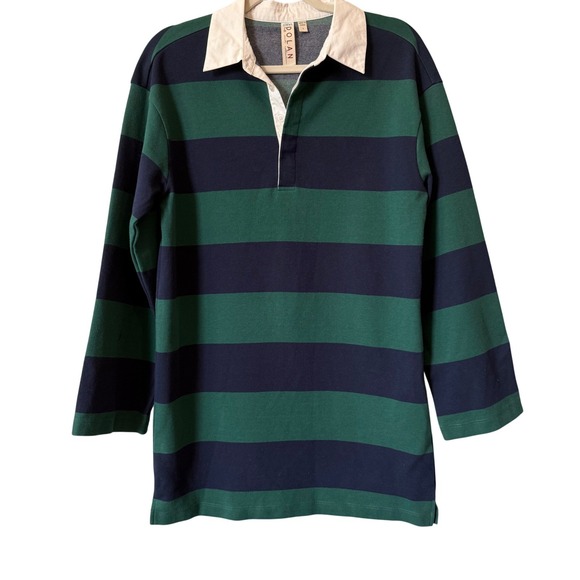 **NOT FOR SALE** Anthropologie Dolan Rugby Striped Polo Dress Navy Small - Picture 3 of 6